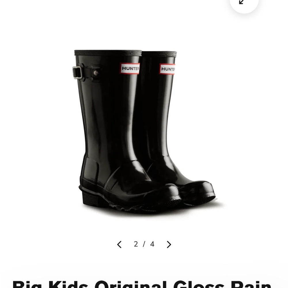 Hunter Shiny Black Kids' Rain Boots
